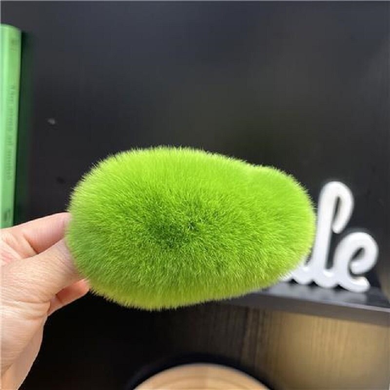 Plush Hair Claw Clip Rabbit Fur Seaweed Green Crab Clamps Solid Color Hairpin Barrette Warm Hair Accessories