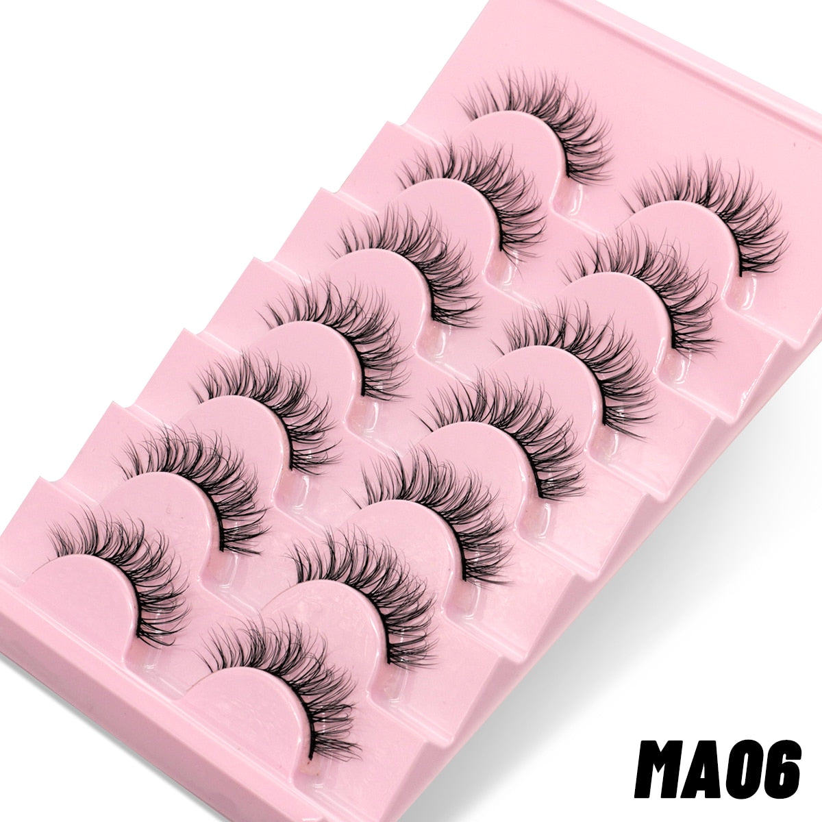 7 pairs Eyelashes 3D Natural False Lashes Fluffy Soft Cross Manga Lashes Wispy Natural Eyelash Extension