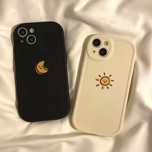 Simple Sun Moon Phone Case For iPhone 14 Plus 7 8 X XS XR 11 12 13 Pro Max Silicone Cases Cover