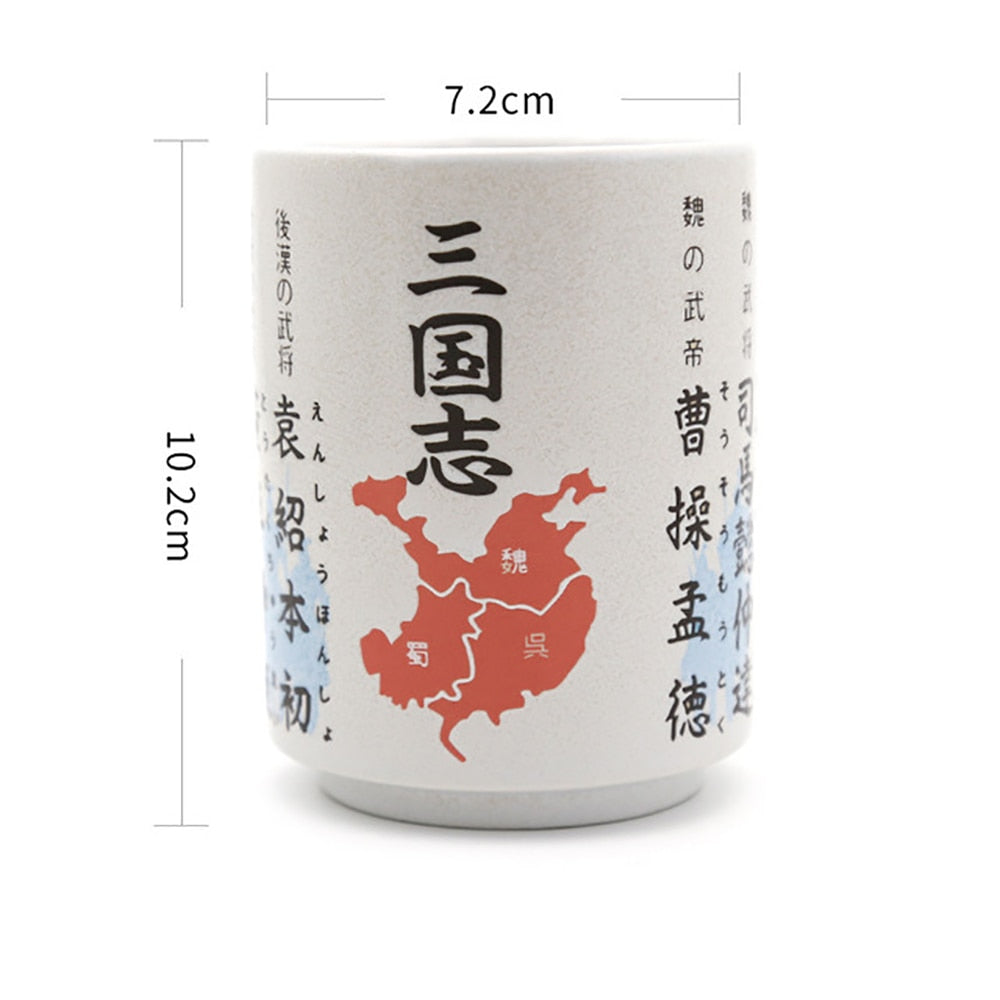 Japanese Impression Ceramic Mugs 300ml Tea Wine Sushi Sake Cup