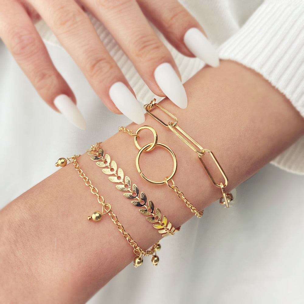 Gold Color Butterfly Snake Moon Bracelet Twist Cuban Chain Bracelet for Women Chain Jewelry Gifts