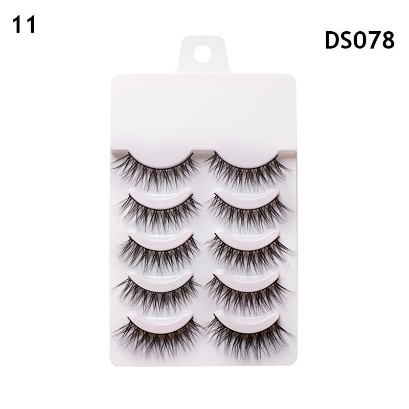 3pairs Mink Eyelashes Invisible Band Lash Extension Natural False Eyelashes Cross Cluster Fairy 3D Faux