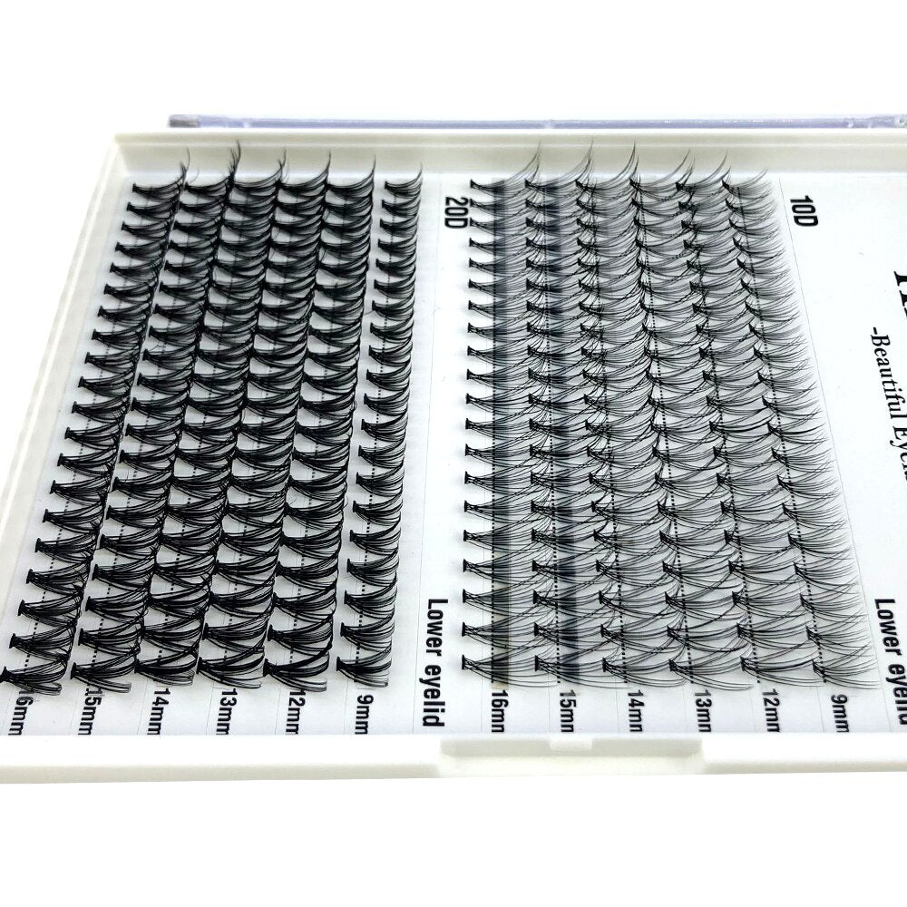 240 PCS Individual Eyelashes Grafting Volume False Eyelash extension 10/20D Individual Cluster Lashes Cils bunches