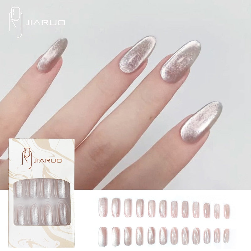 Fake nails press on nail art long tips False forms for extension with glue Stick reusable set design Acrylic Artificial