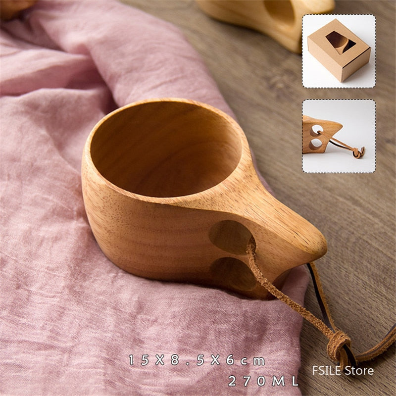 Chinese Portable Wood Coffee Mug Rubber Wooden Tea Milk Cups Water Drinking Mugs Drinkware Handmade Juice Lemon Teacup