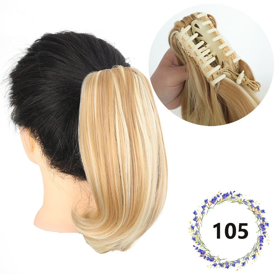 Synthetic 10inch Claw Clip On Ponytail Hair Extension Ponytail Extension Hair For Women Pony Tail Hair Hairpiece