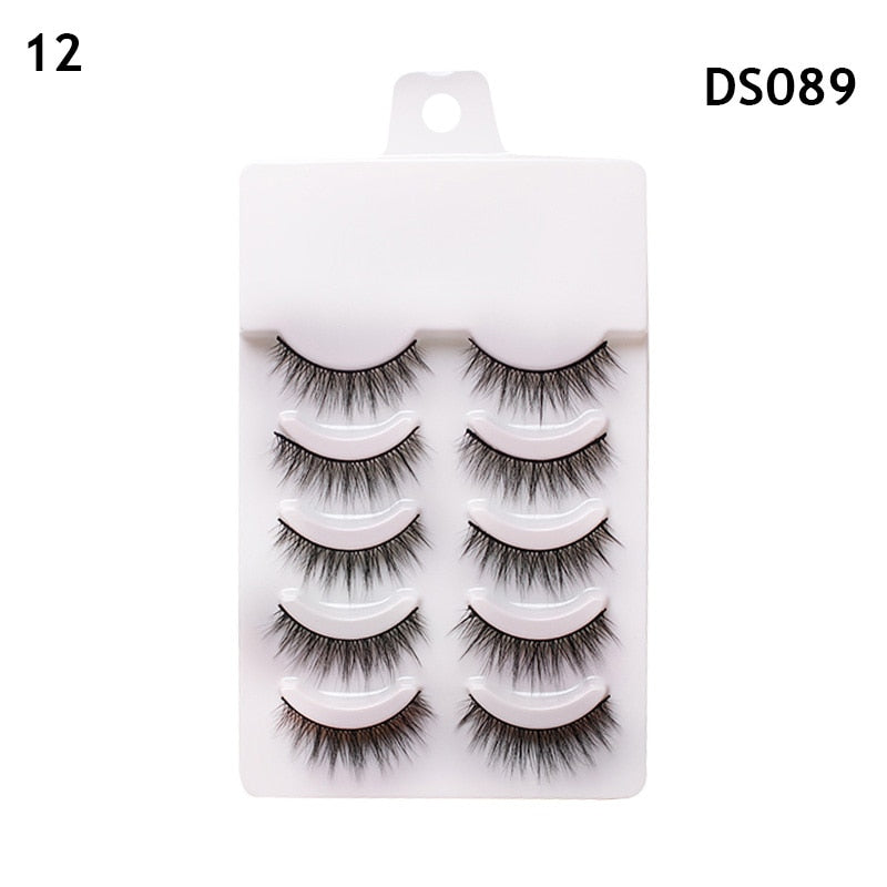 3pairs Mink Eyelashes Invisible Band Lash Extension Natural False Eyelashes Cross Cluster Fairy 3D Faux