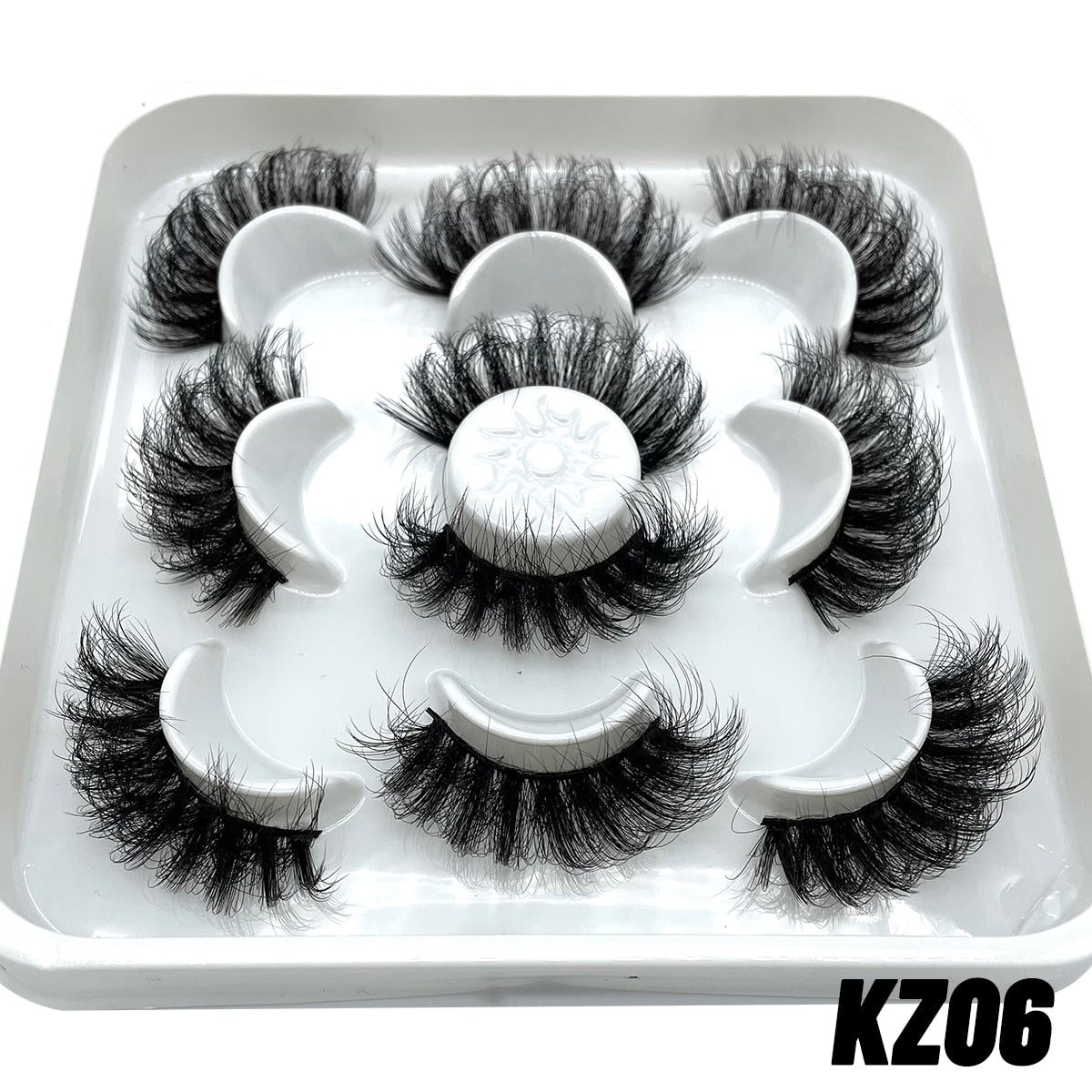 False Eyelashes Cat-Eye Fluffy Faux Mink Lashes 8D Wispy Lashes 5/6 Pairs Pack Dramatic Long Thick Volume Eyelashes