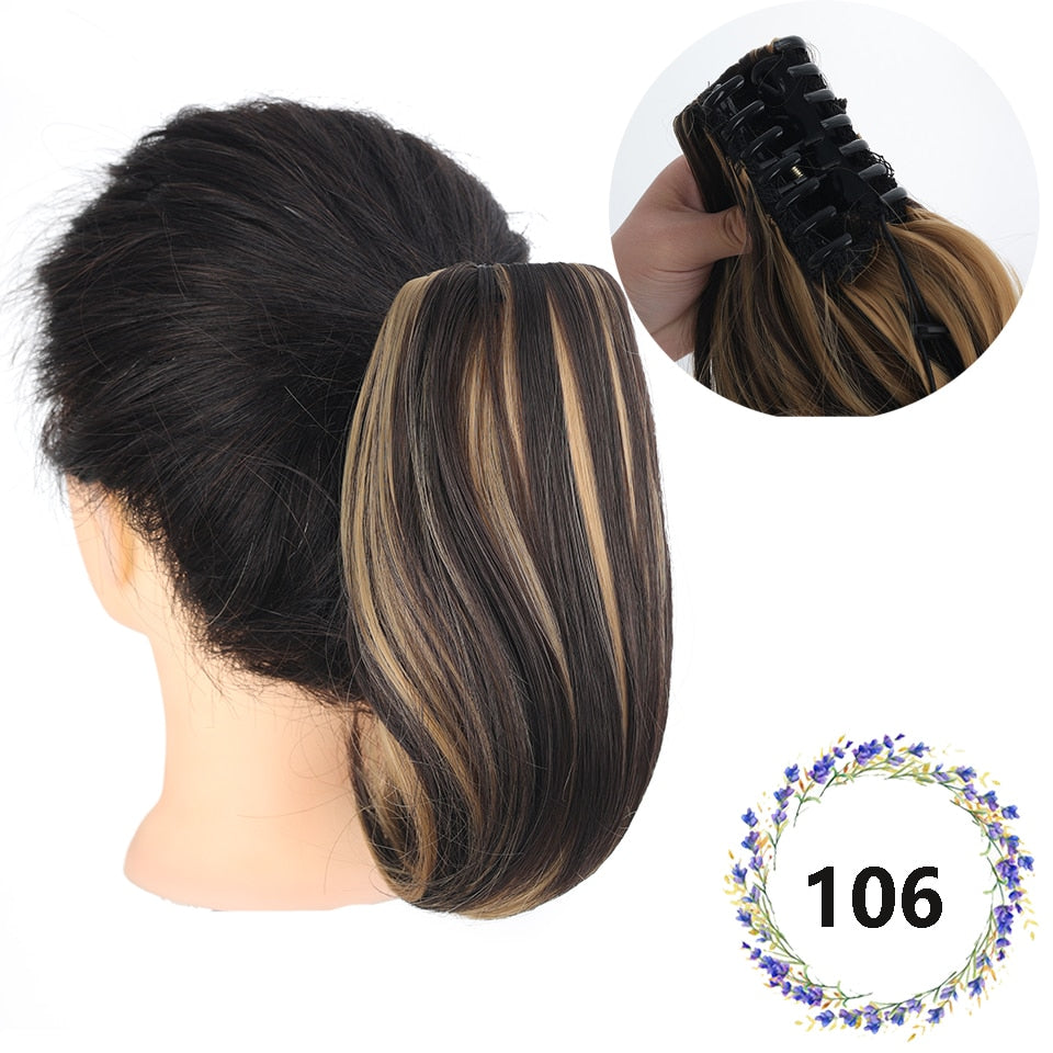 Synthetic 10inch Claw Clip On Ponytail Hair Extension Ponytail Extension Hair For Women Pony Tail Hair Hairpiece