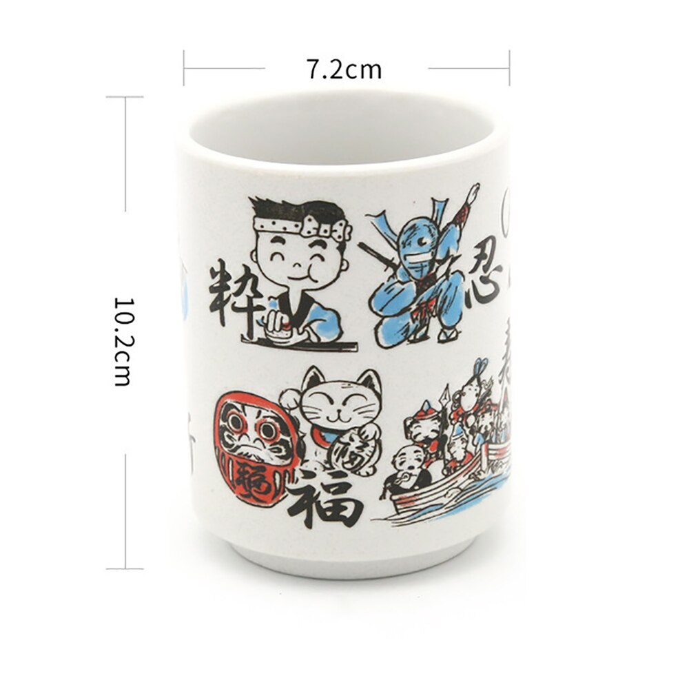 Japanese Impression Ceramic Mugs 300ml Tea Wine Sushi Sake Cup