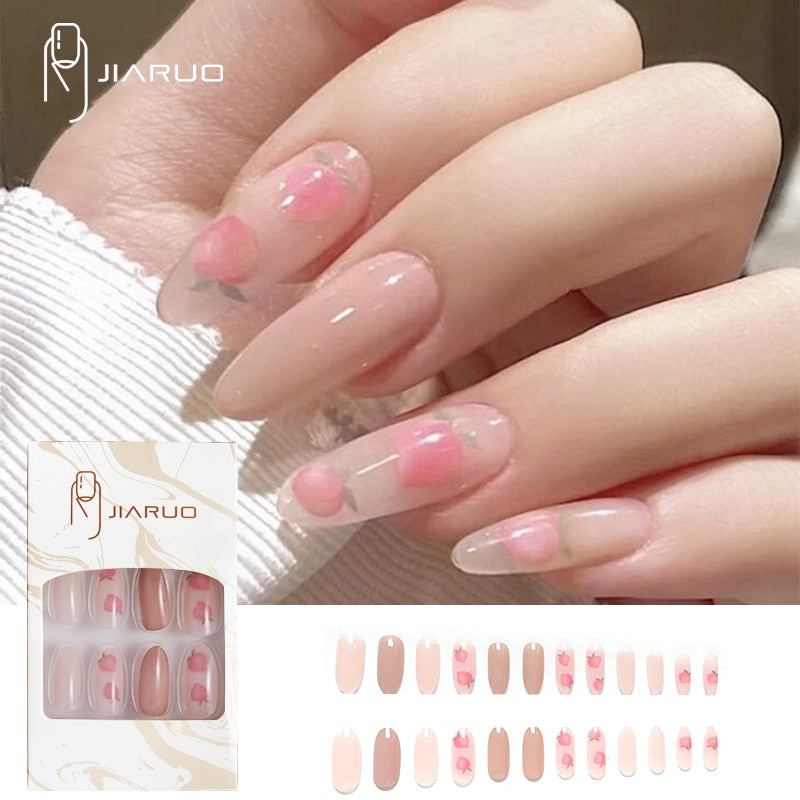 Fake nails press on nail art long tips False forms for extension with glue Stick reusable set design Acrylic Artificial