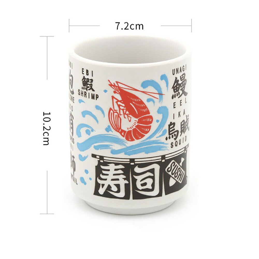 Japanese Impression Ceramic Mugs 300ml Tea Wine Sushi Sake Cup