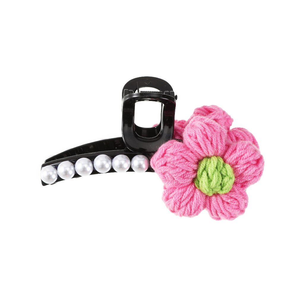 Knitted Floral Hair Claw Clips Hair Clamp Flower Hair Clip Hairpin Headdress Accessories