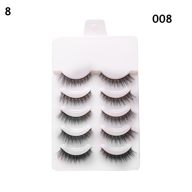 3pairs Mink Eyelashes Invisible Band Lash Extension Natural False Eyelashes Cross Cluster Fairy 3D Faux