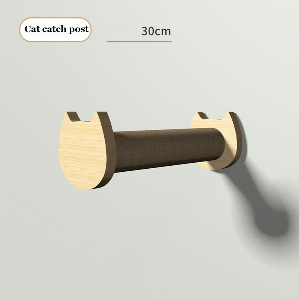 Cat Climbing Wood Frame Wall Mounted Solid Wood Cat Tree Jumping Platform Wall DIY Pet Furniture Kitten Springboard Scratching