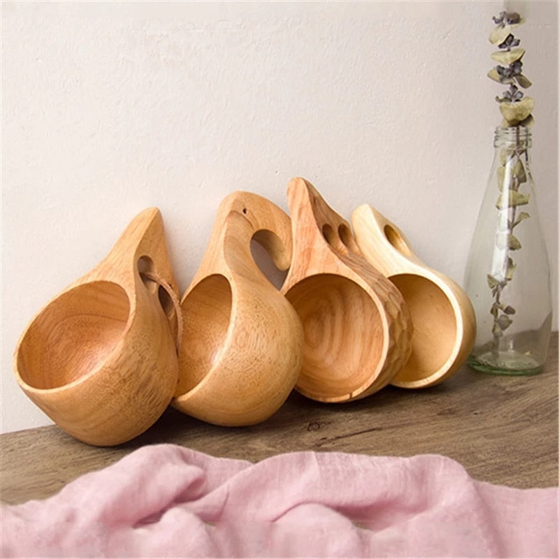 Chinese Portable Wood Coffee Mug Rubber Wooden Tea Milk Cups Water Drinking Mugs Drinkware Handmade Juice Lemon Teacup