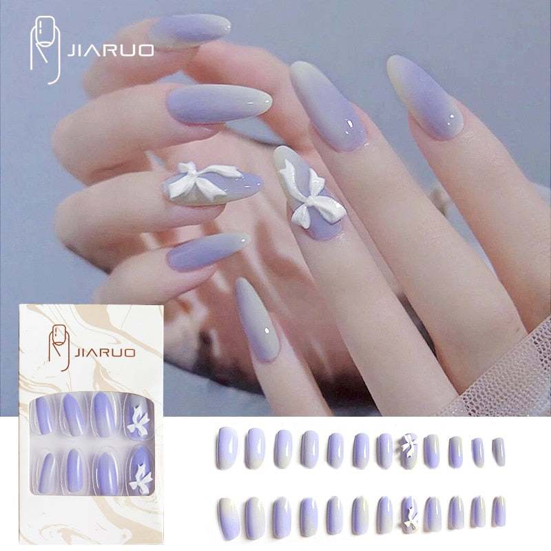 Fake nails press on nail art long tips False forms for extension with glue Stick reusable set design Acrylic Artificial