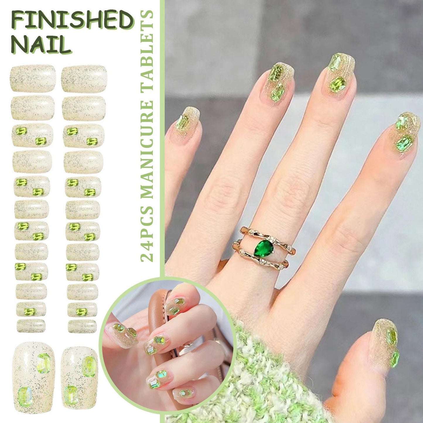 24pcs/set French Nail Ballet False Nails Long Flower Bow Nail Decor Press On Fake Nails Tips With Glue Sticker Nail