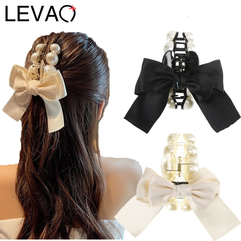 Cute Big Bow Hair Claws Sweet Hair Clip Ponytail Holder Hairpins Clip Hair Accessories