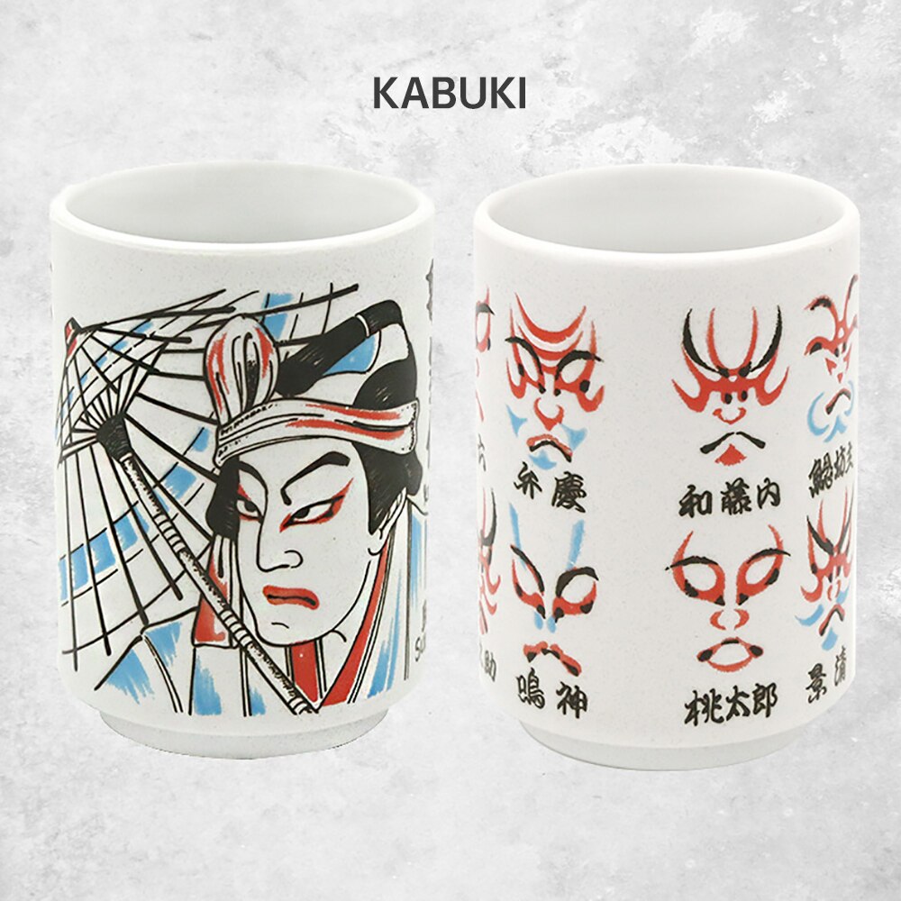 Japanese Impression Ceramic Mugs 300ml Tea Wine Sushi Sake Cup