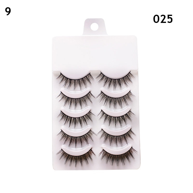 3pairs Mink Eyelashes Invisible Band Lash Extension Natural False Eyelashes Cross Cluster Fairy 3D Faux