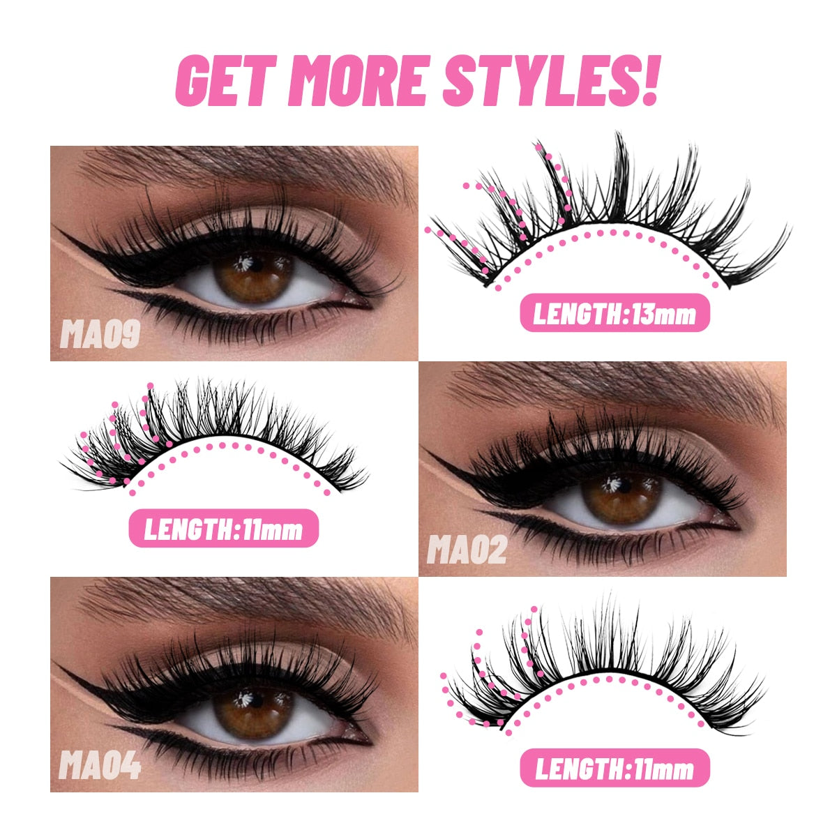 7 pairs Eyelashes 3D Natural False Lashes Fluffy Soft Cross Manga Lashes Wispy Natural Eyelash Extension