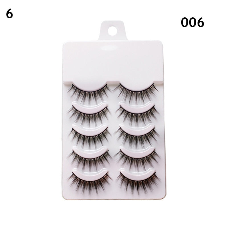 3pairs Mink Eyelashes Invisible Band Lash Extension Natural False Eyelashes Cross Cluster Fairy 3D Faux