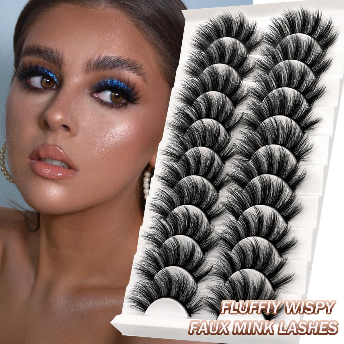 5-20 Pairs 3D Mink False Eyelashes Handmade Wispy Fluffy Long Lashes Natural