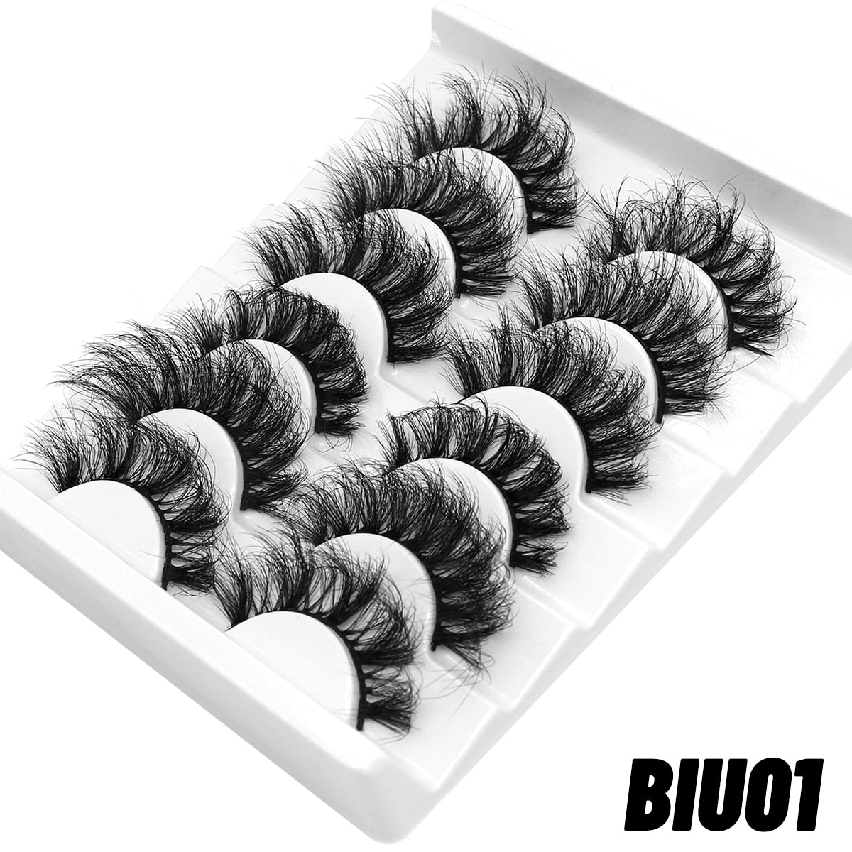 False Eyelashes Cat-Eye Fluffy Faux Mink Lashes 8D Wispy Lashes 5/6 Pairs Pack Dramatic Long Thick Volume Eyelashes