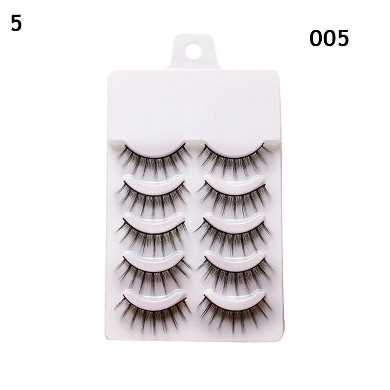 3pairs Mink Eyelashes Invisible Band Lash Extension Natural False Eyelashes Cross Cluster Fairy 3D Faux