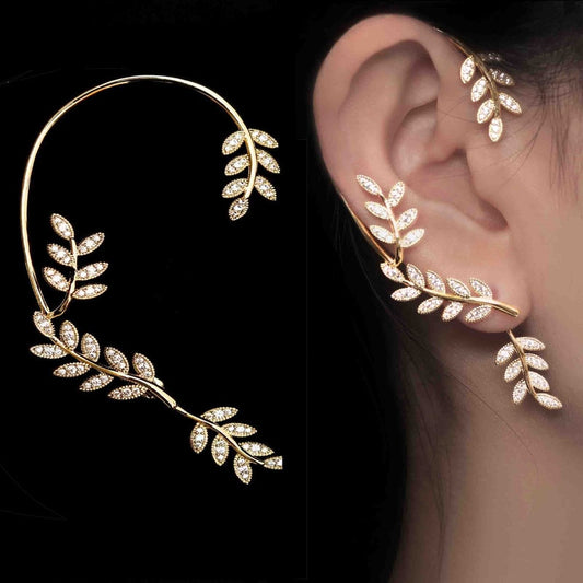 Vine Leaf Electroplating Gold Earring Earrings Jewelry Personality Cold Wind Korea Flower Earrings Stud