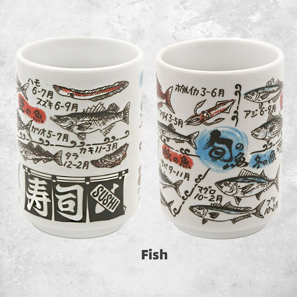 Japanese Impression Ceramic Mugs 300ml Tea Wine Sushi Sake Cup