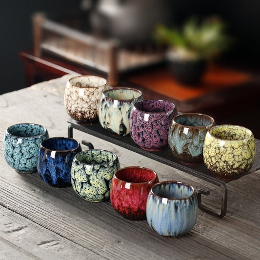 1pcs Ceramic Cup Porcelain Kung Fu Tea Cups Pottery Drinkware Tableware Coffee Mug Wine Mugs