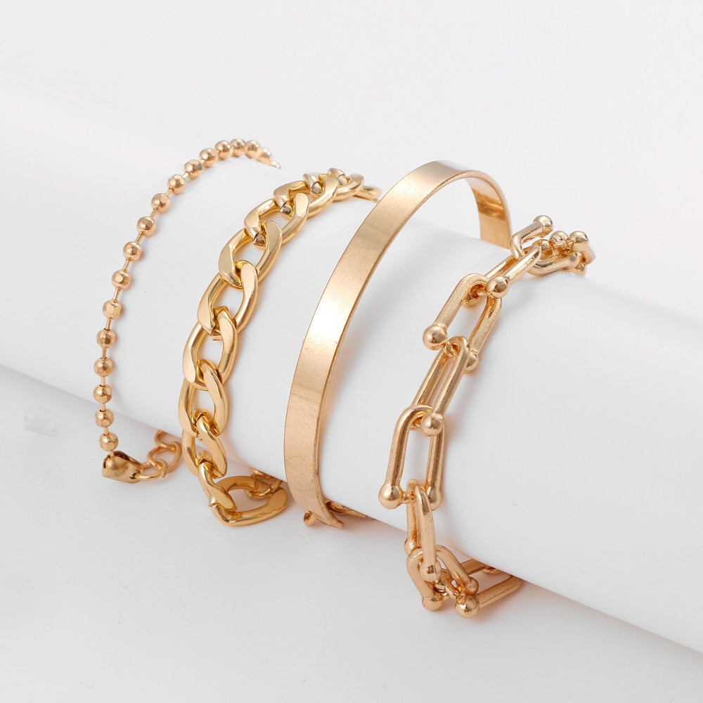 Gold Color Butterfly Snake Moon Bracelet Twist Cuban Chain Bracelet for Women Chain Jewelry Gifts