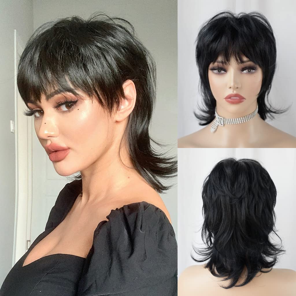 12 inch Synthetic Pixie Cut Wig With Bangs Curly Black Blonde Natural Fake Hair Wigs For Women Daily Party Cosplay Costume Use