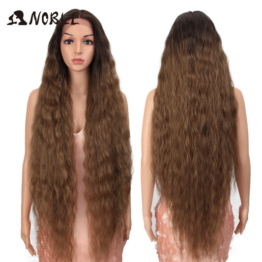 Cosplay Wig Synthetic Lace Part Wig Long Curly 42 Inch Cosplay Wig Blonde Ombre Lace Wig Synthetic Lace Wig